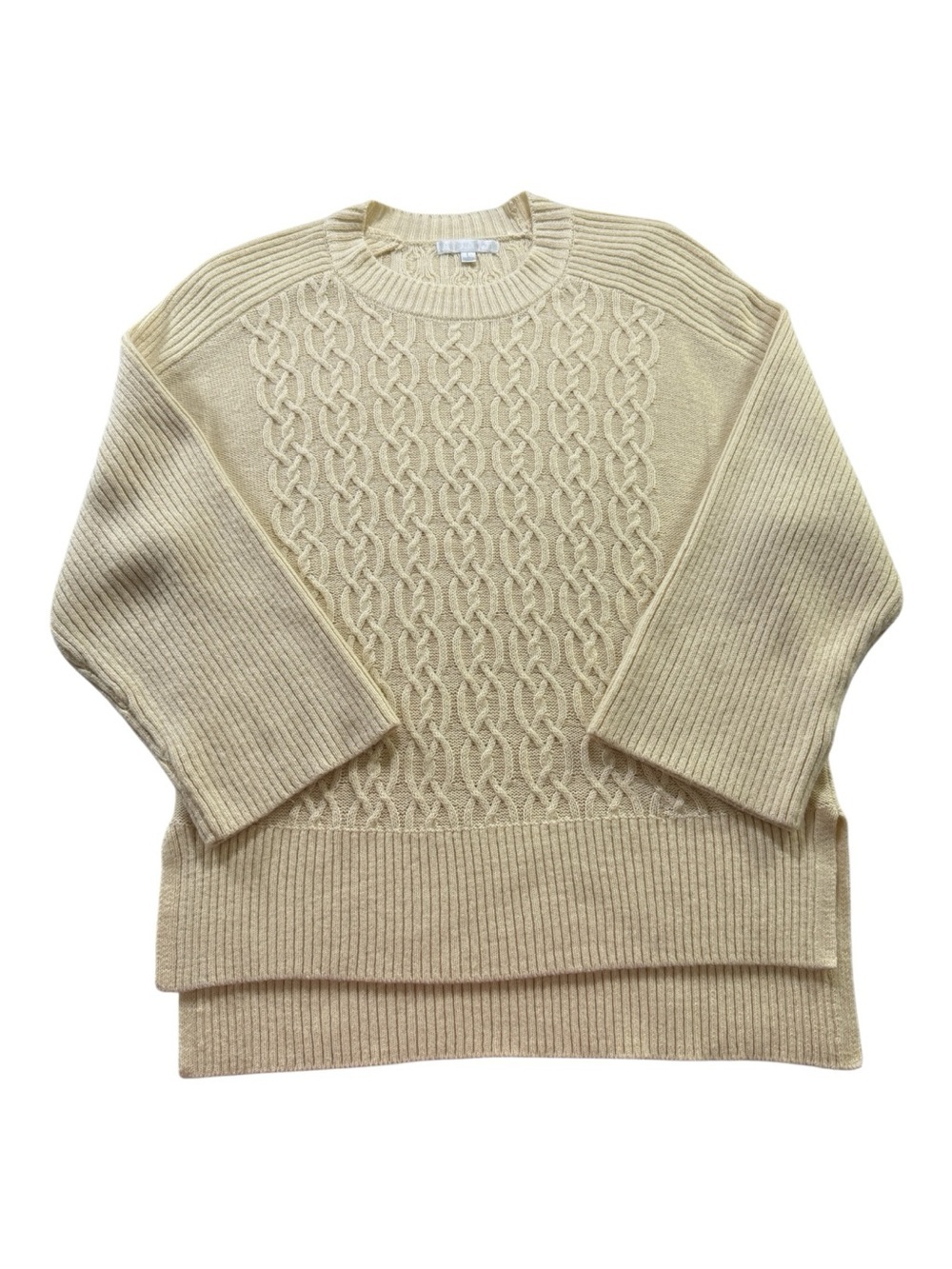 Design History Cable Knit Sweater Size L Cream Chunky Knit